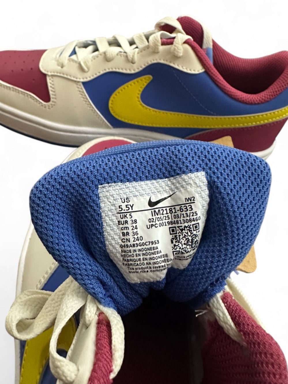 Nike Court Borough Low Recraft ‘Beet Comet Blue’ Size US 5.5 Youth/ 7 Women’s - Picture 9 of 10